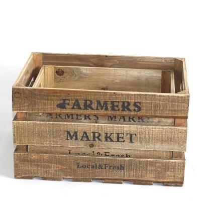 China China Rustic Farmhouse Wooden Wine Rack Wooden Bottle Crates for sale