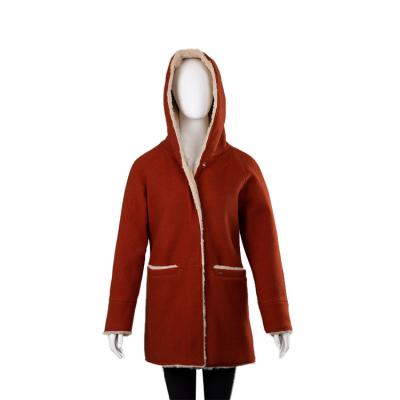China Custom Made Winter Plus Size Women Red Zipper Design Coat Plus Hoodie for sale
