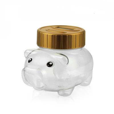 China Custom Gift Super Large Capacity Transparent Pig Shaped Bank For Counting Plastic Coins Digital Cash Coin Money Bank for sale