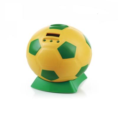 China Custom Gift Amazon Best Selling Piggy Banks Hot Sale Soccer Shape Digital Plastic Piggy Bank for sale
