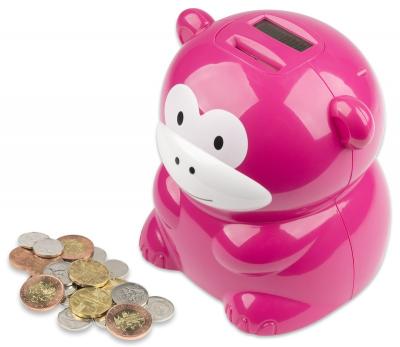 China Custom Gift Plastic Big Monkey Form Digital Counting Coin Bank Hot Sale In Southeast Asia for sale