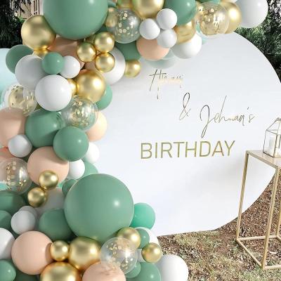 China Self-sealing valve: no need to tie with hands 126pcs Latex Balloons Jungle Baby Bath Birthday Party Balloon Garland Arch Set Wise Olive Balloon for sale