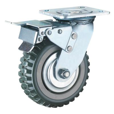 China swivel & 4 Inch Rigid PU Wheel Off Road Casters SS Wheels Polypropylene Core for sale