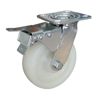 China swivel & Rigid SS 4 5 6 8 Inch Double Ball Bearing Nylon Caster Wheels Heavy Duty for sale