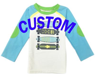 China Custom Breathable Kids Toddler Boys Swim Shirts UVH Protect Long Sleeve T-shirt Swimwear Quick Dry Beach Wear OEM Boys Surfing Top for sale