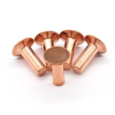 China Industry Custom Low Moq Countersunk Red Copper Solid Head Rivets for sale