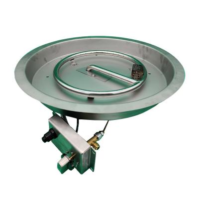 China Round 20lb Fire Pit Pan Insert 65000 BTU Propane Pan Burner Kit for sale