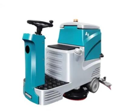 China Warehouse Ride on Mini Electric Industrial Commercial Automatic Floor Scrubber Cordless Riding Small Scrubber Machine for sale