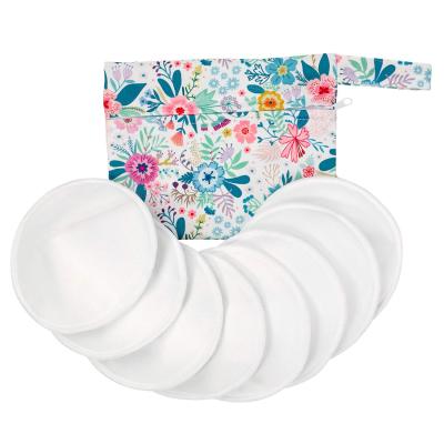 China ABSORBENT Organic Bamboo Nursing Pads for Mom Washable Reusable Breast Pads for Breastfeeding Laundry Bag for sale