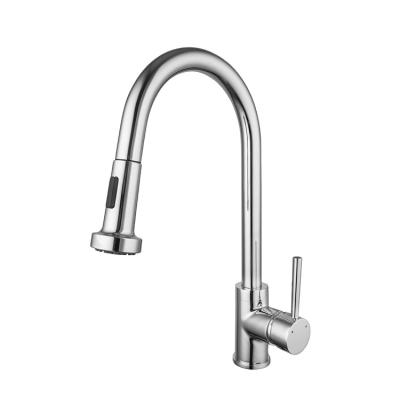 China CUPC Contemporary Brass Kitchen Faucet Single Handle Kitchen Faucets With Pull Down Sprayer Mezcladora Para fregadero for sale
