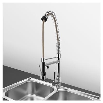 China Modern Kitchen Faucet Spiral Hose Hot And Cold Water Mixing Spring Pull Down Pull Out Flexible Kitchen Faucet for sale