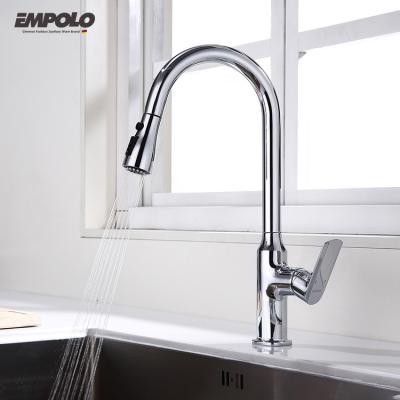 China Jiangmen Factory Contemporary Brass Pull Down Kitchen Faucet Single Hole Kitchen Sink Faucet for sale