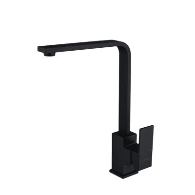 China Modern Hot Selling Single Lever Solid Brass Black Mixer Tap Kitchen Sink Hot And Cold Water Kitchen Faucet Mixer for sale