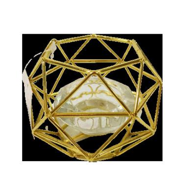 China Beautiful Gold Minimalist Creative Votive Table Metal Decor Geometric Art Iron Candle Holder for Holiday/Festival Candlestick for sale