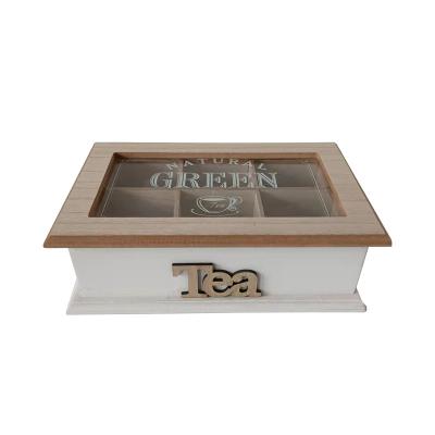 China 2022 New Popularity Home Decoration Hot Sale Products Traditional Glass Lid Vintage Tea Canister Wood for sale