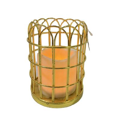 China Morden Metal Hollow Out Candlestick Home Lanterns Gifts Gold Decor Metal Candlestick Holders for sale