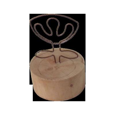 China Creative Round Wood Family Photo Decoration Of Morden DIY Iron Photo Clip Note Name Card Pendant Supply Items Picture Frame for sale