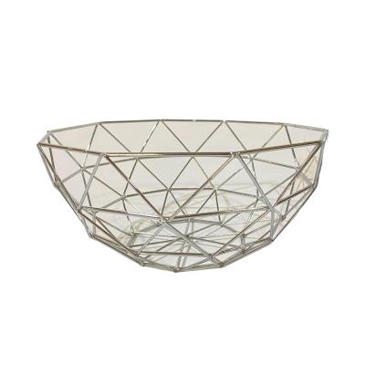 China Simple coffee table wholesale creative home living room dish fruit dish Morden 2022 iron art iron snack net red basin for sale