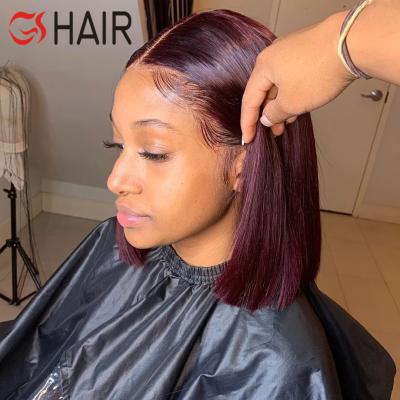 China Can be complexion & ironed & & GS Bleached Brazilian Hair 13x4 Lace Front Ombre Colored Bob Wig , Feather Pre Colored Red Lace BOB Wig For Black Women Virgin Hair for sale
