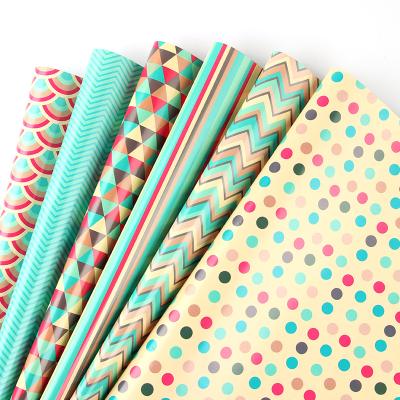 China Exquisite Biodegradable Gift Wrapping Paper Set 2021 Gradual Change Birthday Luxury Gift Wrapping Paper For Gift Wrapping Paper for sale