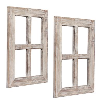 China China Hanging Farmhouse Distressed White Window Sashes for Wall, Rustic Wood Wall Decor 11