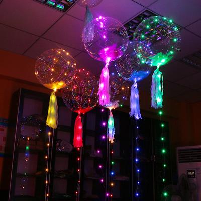 China Hotsale 18 inch Lighting Led Light Bobo Balloon Romantic Party Noctilucent Transparent Colorful Bobo Balloon for sale