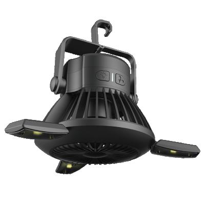 China Battery Bank Solar Power Camping Rechargeable Fan With Led Light For Outdoor Camping for sale