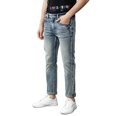 China Breathable Vintage American Men Street Jeans High Quality Blue Skinny Ripped Casual Jeans Retro Design for sale