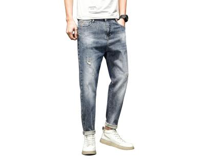 China 2021 New Autumn Fashionable Breathable Ankle Pants Tapered Stretch Casual Slim Men's Jeans for sale