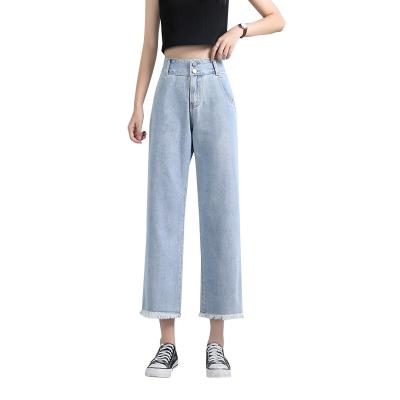 China New Women's Breathable Cotton Breathable Women's Leisure Spring Jeans Straight Pants for sale