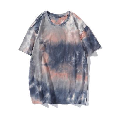 China Wholesale Price Custom Design High Quality Cotton Fashion T-shirt Dye Anti-wrinkle Dye Tie Sleeve Breathable T-shirts Colorful Short Men's Breathable T-shirts for sale