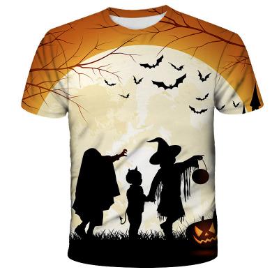 China New Summer Anti-wrinkle Fashion Men's Funny Design Personality Men's Breathable Halloween Print T-shirts Short Sleeves for sale