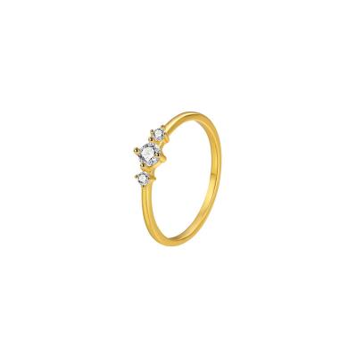 China FASHIONABLE Factory Wholesale Luxury Jewelry 925 Sterling Silver Gold Plated CZ Gemstone Ring Diamond Wedding Ring For Women for sale