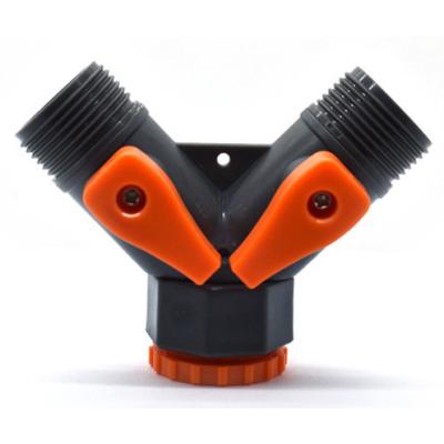 China Plastic Garden Y-Type Manifold Ball Valve Distributor Tap With 3/4