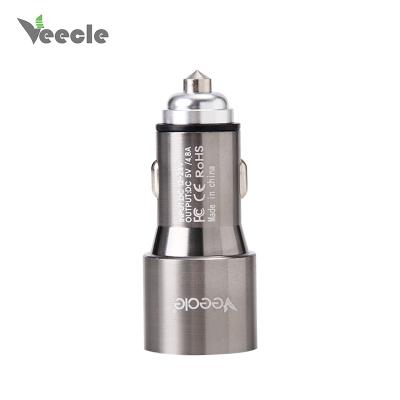 China USB 2 por 5V 4.8 A High Speed Car Charger Fast Charging Aluminum Alloy Casing More Color From China for sale