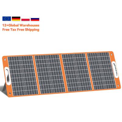 China 100W 200W 300W Cargador de paneles solares plegables portátiles para centrales eléctricas portátiles Negro en venta