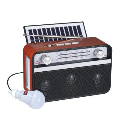 China Portable Rechargeable Emergency Solar Radio Retro Radio SW AM FM 3 Multi Band Radio for sale