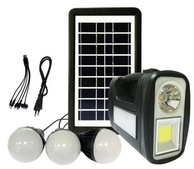 China Multifunction Portable Mini Home Outdoor Led Camping Solar Searchlight Energy Lighting System Kit for sale