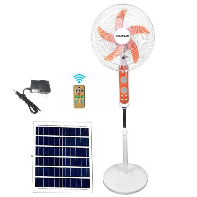 China Hot High Quality Motor Eco Energy Solar Rechargeable 20W Built-In LED Lighting 3 Speed Solar Floor Fan for sale