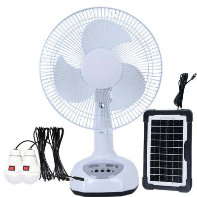 China Multifunctional 12 Inch AC DC Rechargeable Fan With Night Light Mini Fan for Outdoor Camping Hiking for sale