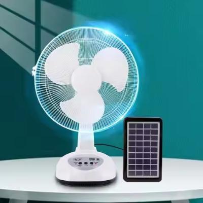 China Wholesale Price Home Solar Power Energy System Cooling Mini Rechargeable Lighting Electric Ac/dc Fan with Led Light for Home for sale