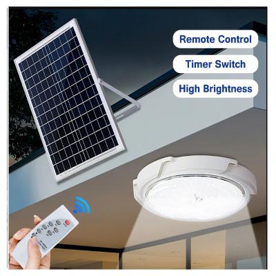 China Waterproof Remote Control 50W 100W 200W 300W Solar Ceiling Light Solar Panel LED Ceiling Lamp for sale