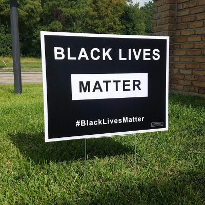 China Eco Friendly Black Lives Matter Yard Sign With Stakes Hate Has No Home Here Political Sign Board for sale