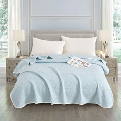 China Comfortable Soft Green Jacquard Color Lake Scuba Cloth Customized Blanket for sale
