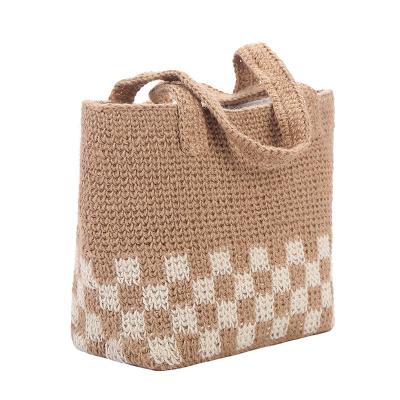 China Women Straw Shoulder Bag Summer Beach Large Tote Bag Handmade Woven Fashion Handbag for sale