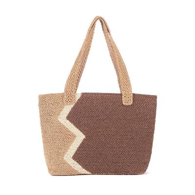 China Women Straw Shoulder Bag Large Summer Tote Handmade Fashion Beach Woven for sale