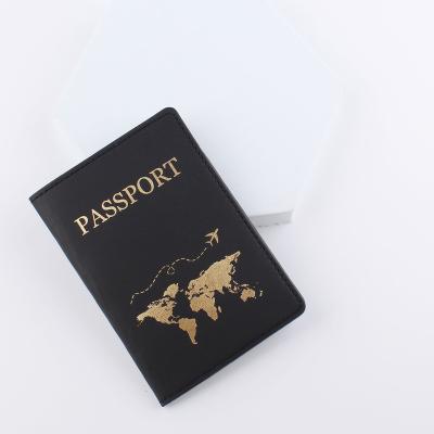 China Fashion Gold Printing Leather Wallet Travel Document Organizer PU Cards Case Passport Holder Cover for sale