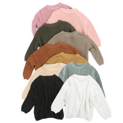 China Fashionable Custom Made Winter Anti Shrink Baby Clothes Cotton Chunky Knitted Newborn Baby Boy Toddler Kids Girls Sweaters for sale