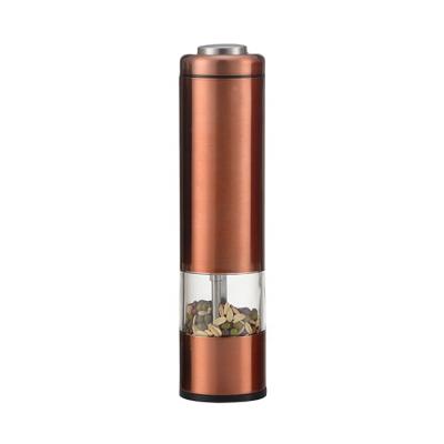 China Copper Color Alkaline Battery Operated Spice Mill Sustainable Ceramic Grinder for sale