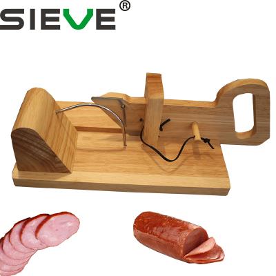 China Best viable selling vegetable sausage chorizo guillotine slicer made in wood for sale